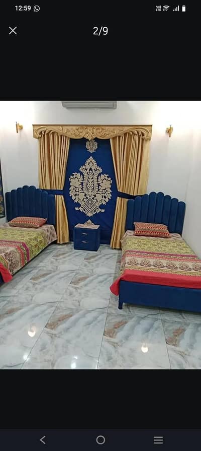 single Beds with side table and matterus