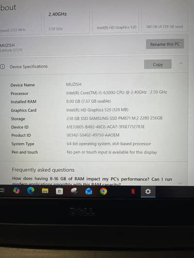 Dell Core i5 6th Generation