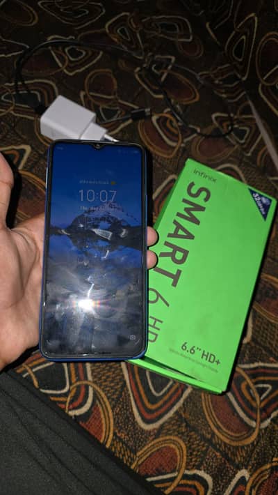 infinix smart 6hd For sale good Mobile With box and data cable