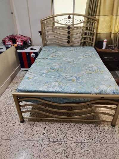 iron bed with mattress