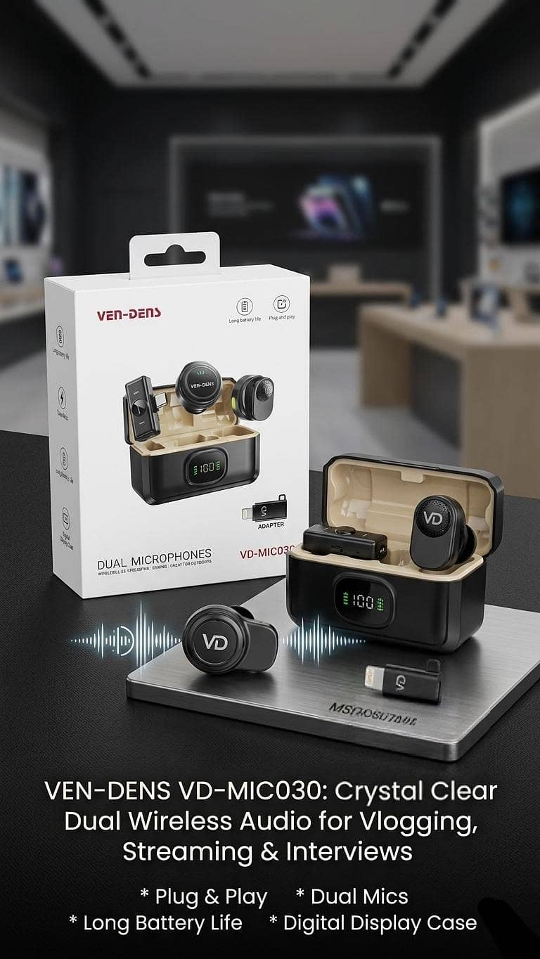 Ven-Dens Wireless Mic for iPhone & Android vlogging interview 0