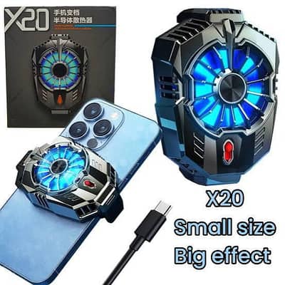 X20 Universal Mobile Cooling Fan RGB Lights Dual Gears Two Speed Modes