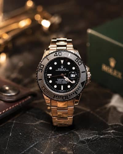 Rolex Style Rose Gold Men's Watch – Elegant Luxury Design