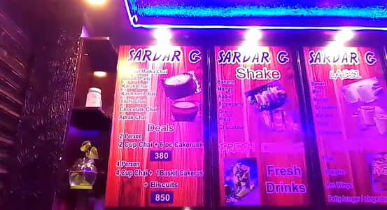burger or juices ka brand new full setup main market ki shop me