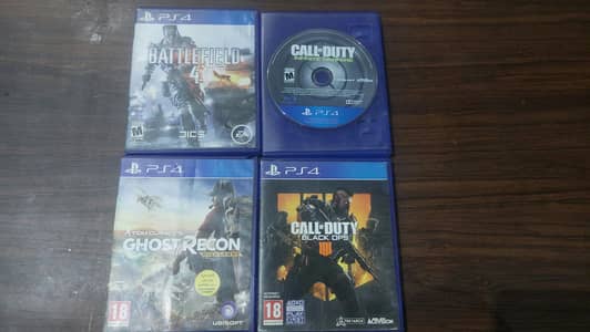PS4 games Call of duty black ops 4 Infinite warfare Ghost recon