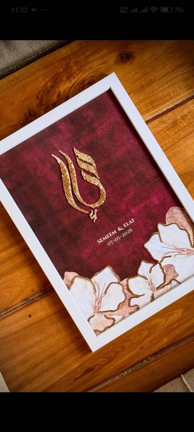 Nikahnama initials beaded Frames 0