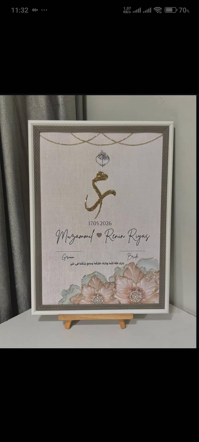 Nikahnama initials beaded Frames 8