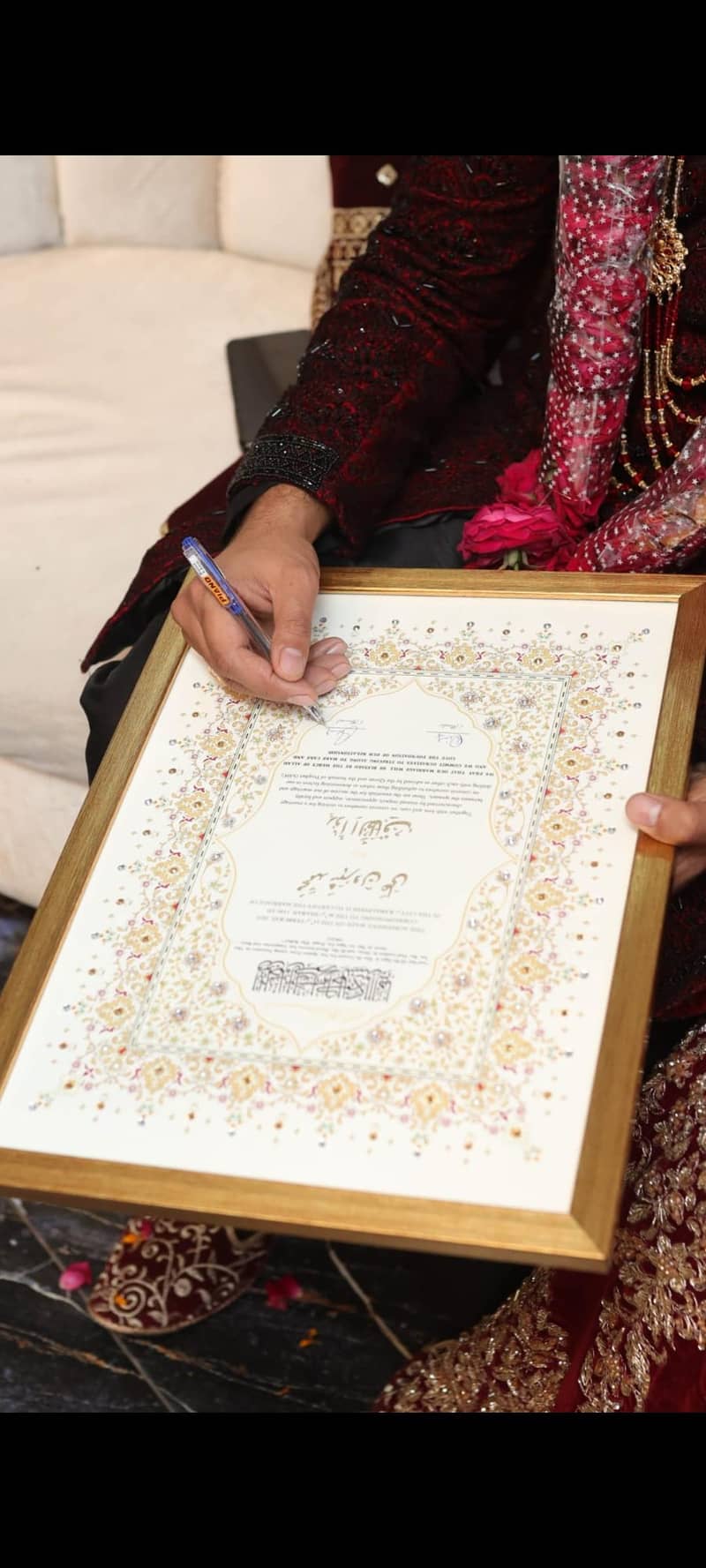 Nikahnama initials beaded Frames 10