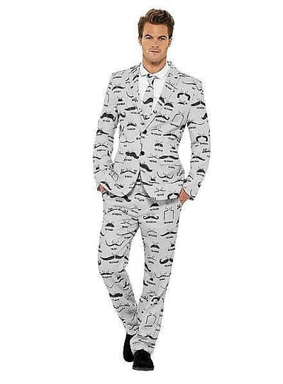 Moustache Print Suit (3-Piece)
