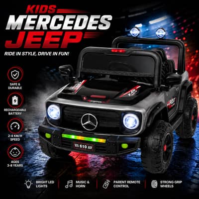 Kids Mercedes Jeep Ride-On Electric Car | Rechargeable Battery | LED