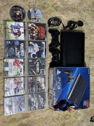 Brand New ps3 with box and 12 Games and 2 controllers 10/10 condition