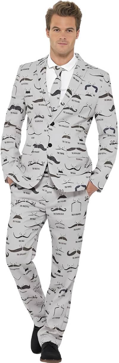 Moustache Print Suit (3-Piece)