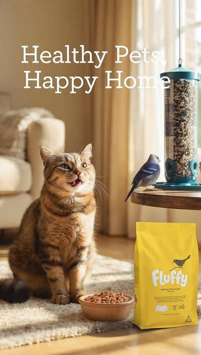 Birds and Cats feed