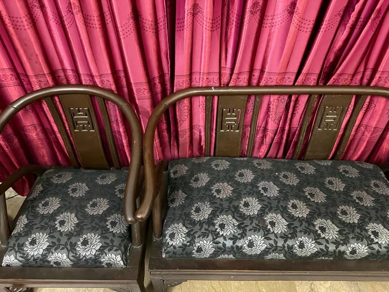 WOODEN SOFA WITH TABLE 1