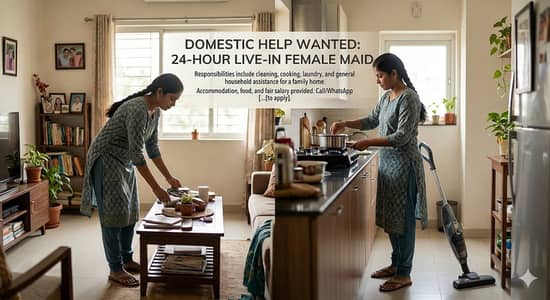 Required a female maid for a single parent