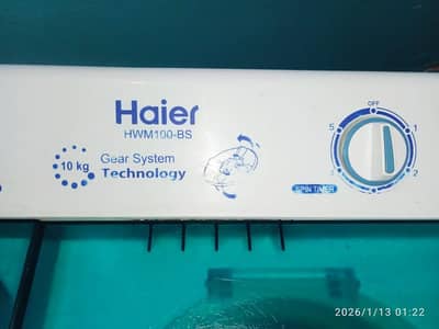 Haier washing machine twin tub model number HWM - 100BS
