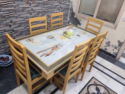 coustom made solid wood dining table with 6chairs
