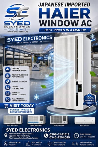 HOT SALE OFFER ( 0.75)TON  WINDOW AC BEST COOLING ROOM IN 12×12