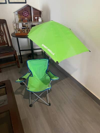 Kids foldable chair with umberlla