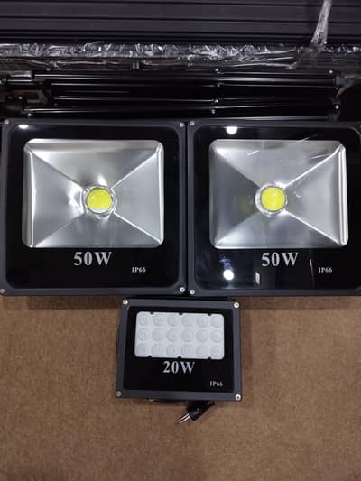 High-Performance LED Flood Lights (2x 50W, 1x 20W) - 10/10 Condition