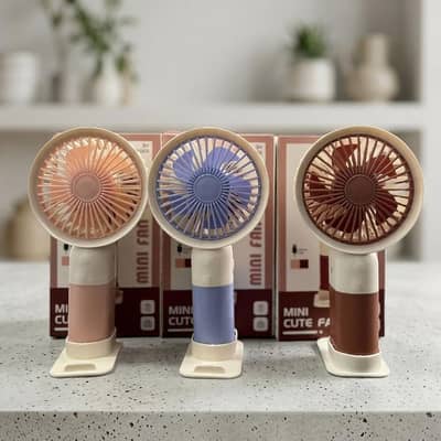 3-in-1 Mini Cute Handheld Fan | Portable USB Rechargeable Desktop Fan