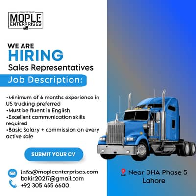Hiring Sales representatives