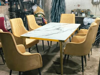 six seater dining table ser/restaurant furniture/luxury dining chairs