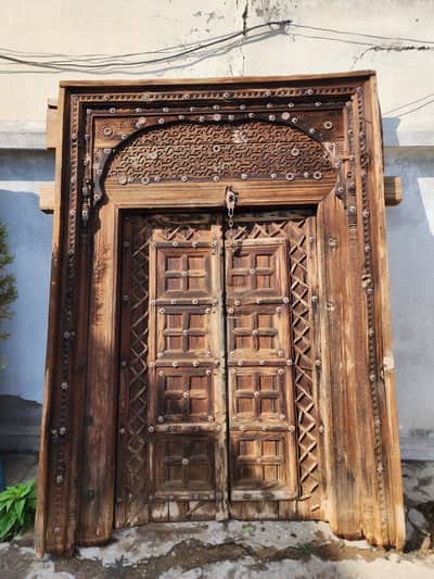 Old Handmade  Deodar (Dyar) woden door