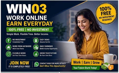 Zero Investment/Work from Home/Part Time Jobs Available