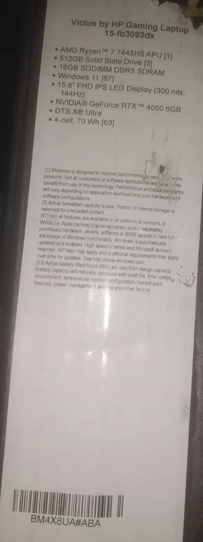victus by hp gaming laptop 15-fb3093dx     call no      03012106107