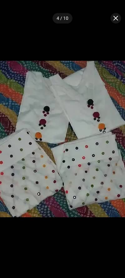 Trendy Farshy shalwar qameez with beautiful mirror work+ Shifon dopata