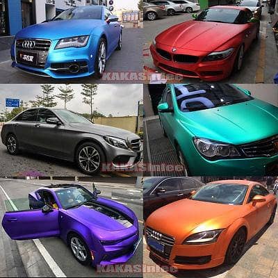 car wraps , car wrapping  , all car wraps black matte and ppf