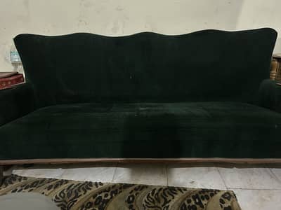 3 seater bottle green luxurious sofa
