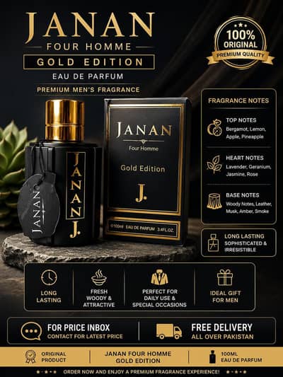 Janan Four Homme Gold Edition Perfume 100ml – Long Lasting Fragrance