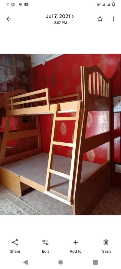 Wood Bunk Bed for Sale Strong Double Decker Bed with Ladder