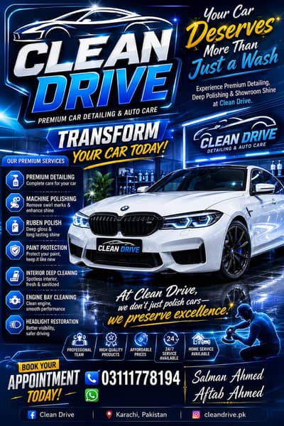  Car Wash, Oil Change & Body Polish Home Service Karachi