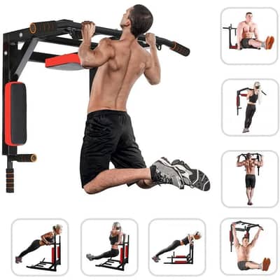5-in-1 Wall Mounted Pull Up Bar & Dip Station -03020062817