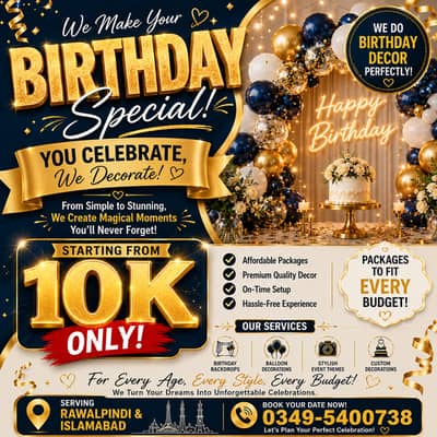Birthday Decoration Services in Rawalpindi & Islamabad