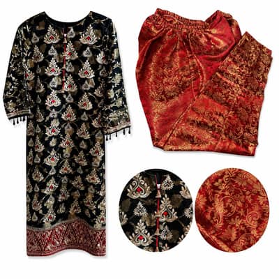 Fancy three piece (formal dress) with banarsi shalwar