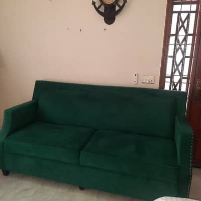 3 seater green velvet fabric sofa for sale