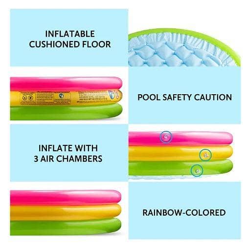 Intex Wet Set Inflatable Baby Pool – 3-Ring Kiddie Pool for Ages 1–3 (61 cm x 22 cm)