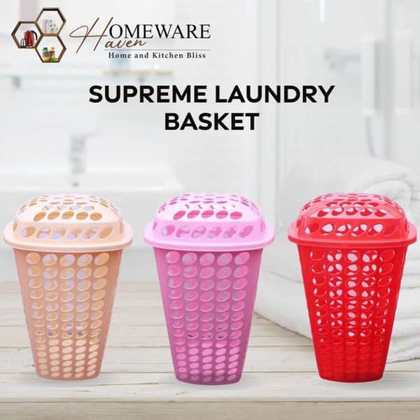 Supreme Laundry Basket with Lid – Durable, Ventilated Storage in Multiple Colors
