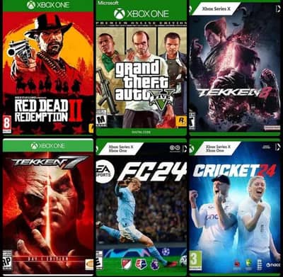 Xbox one games tekken7 gta5 fifa23 Assasin wwe2k22 call of duty forza5