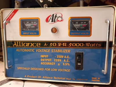 Alliance Voltage Stabilizer 5000 watt for sale