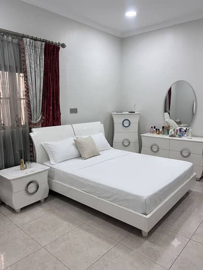 White Bed Set with Dressing and cupboard and chester