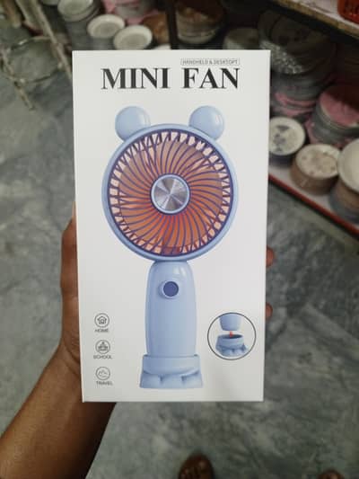 Richargeab1e mini fan handhe1d + dask fan -3 Speed USB Charging