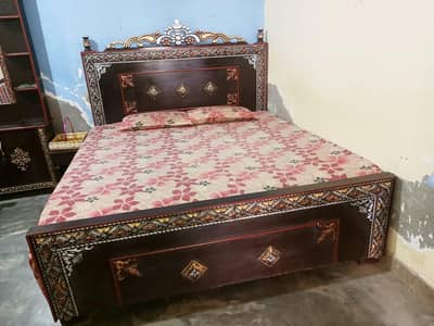 Wooden Bed Seat with Dressing And 3.2. 1 sofa set with Table