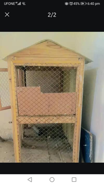 large wooden bird cage in good condition for sale