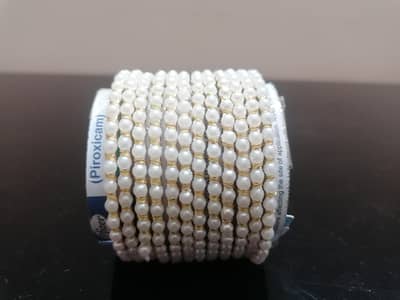 Elegant Pearl & Golden Bangles Set – Brand New