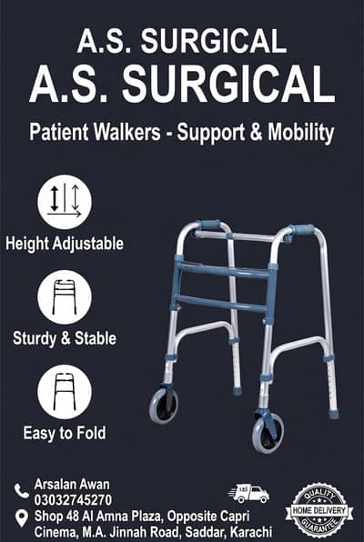 Patient Walker | Medical Walker for Old Age - Easy to Store & Carry